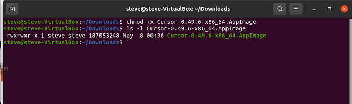 Making the file executable
