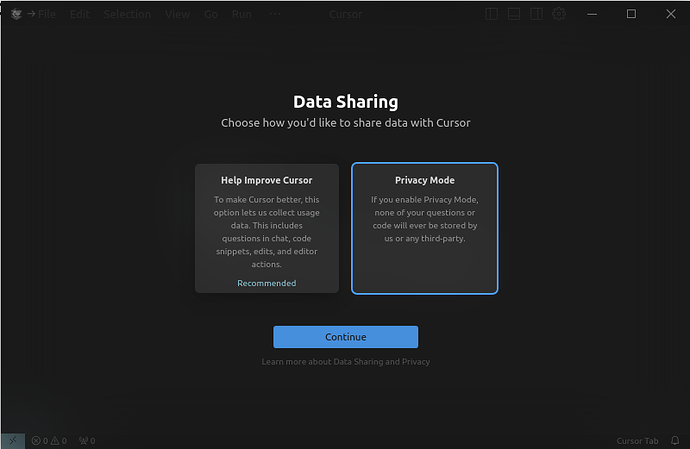 Data Sharing Settings